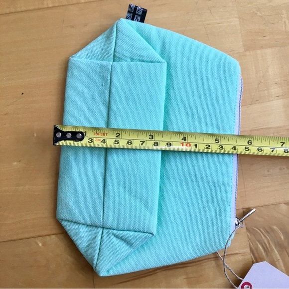 Emma Lomax London Lipstick Embroidered Travel / Makeup Bag, Aqua, Pink - Picture 14 of 17